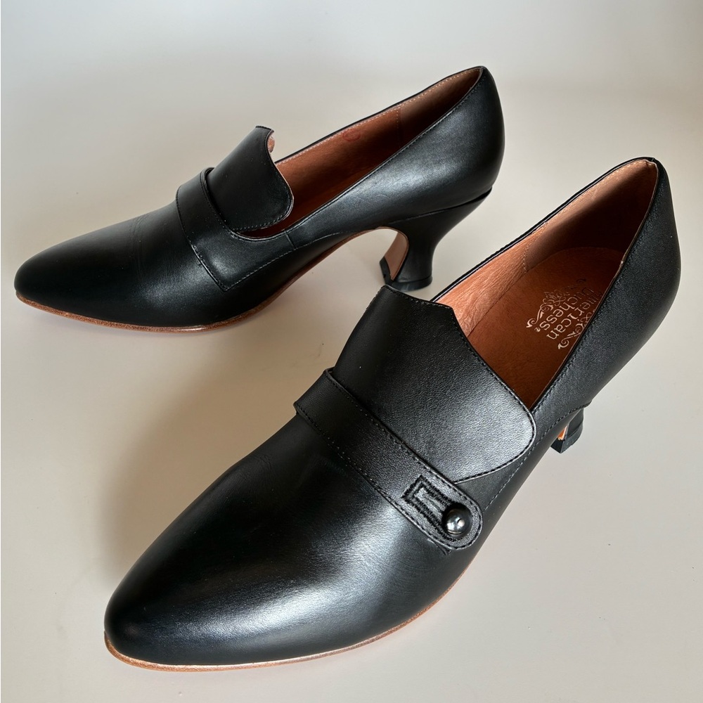 RARE, NEW American Duchess Moliere Edwardian Pumps, Black Leather, Women’s 9.5 - Picture 5 of 16